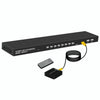 Convertidor KVM VGA FJGEAR 810UK-M de 8 entradas y 1 salida para compartir monitores entre múltiples ordenadores con mando a distancia IR