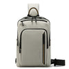 BANGE BG-7868 Riñonera informal de viaje para hombre, versátil, bandolera (Gris)