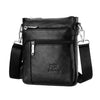 Bolso bandolera vertical de piel para hombre Bapaikce 1160, gran capacidad, impermeable (negro)