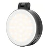 VRIG - Luz de relleno magnética extensible para teléfono con espejo, plegable, 2 en 1, se convierte en soporte, 3 temperaturas de color (negro)