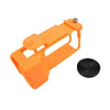 Accesorio de jaula con soporte de mano para cámara de acción DJI Osmo Action 6 Street Photo. Especificaciones: Marco y tapa de lente naranja.