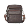 DEABOLAR 1140 - Bolso bandolera multifuncional para hombre, de piel resistente, con cremallera y cinturón (café)