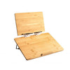 Soporte de lectura de bambú de 2 niveles para tableta, reposalibros con altura ajustable de 6 niveles y elevador para portátil, 65 x 36 cm, ligero