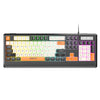 Teclado iMICE AK-100 con cable USB, retroiluminación arcoíris, teclas de colores (negro)