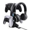 Soporte multifunción para auriculares y 4 mandos, con dos puertos de carga USB e iluminación RGB (negro)