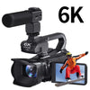 Cámara de video Ultra HD de 64 MP, 6K, zoom digital de 18X, pantalla táctil de 4 pulgadas, 32 GB, con micrófono