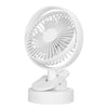 Ventilador oscilante de escritorio F5 con clip y carga USB (blanco)