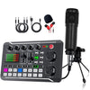 Tarjeta de sonido F998 con micrófono de condensador BM800, kit completo de karaoke y transmisión, trípode negro