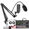 Tarjeta de sonido F998 con micrófono de condensador BM800, kit completo de karaoke y transmisión, 240 Cantilever negro