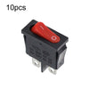 KCD1-110 10 interruptores basculantes planos delgados de 2 pines y 2 posiciones para instrumentos (rojo)
