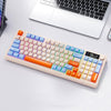 Teclado inalámbrico Bluetooth dual ruso FREE WOLF M96 para juegos con pantalla PBT y domo (Blueberry)