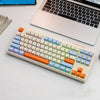 Teclado mecánico inalámbrico Bluetooth de modo dual FREE WOLF M87 ruso 2.4G (Blueberry)