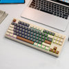 Teclado mecánico inalámbrico Bluetooth de modo dual FREE WOLF M87 ruso 2.4G (color café)