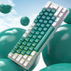 Teclado mecánico ruso ZIYOULANG T60 de 1,5 m con cable, iluminado, para juegos, color: verde agua, interruptor azul.