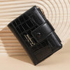 Cartera Baellerry N7102 para mujer con cierre de cremallera y múltiples ranuras para tarjetas, compacta y corta (negra)
