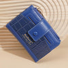 Cartera Baellerry N7102 para mujer con cierre de cremallera y múltiples ranuras para tarjetas, compacta y corta (azul)