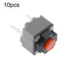 10 interruptores táctiles silenciosos de 2 pines para ratón (6 x 6 x 7,3 mm)
