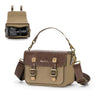 Cwatcun D181 - Bolso de hombro retro para cámara DSLR/sin espejo, informal, de lona, color marrón pequeño