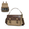 Cwatcun D181 - Bolso de hombro retro para cámara DSLR/sin espejo, informal, de lona, color marrón medio