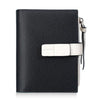 Baellerry N7101 Cartera compacta con cierre a presión para mujer, con múltiples ranuras para tarjetas y bolsillo para monedas con cremallera (negro)