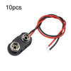 10 pinzas para batería de 9 V con cables, estuche para batería, especificación: hebilla rígida tipo I