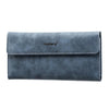 Baellerry C3099 Cartera larga minimalista para hombre, con tapa abatible, tarjetero, informal, de negocios, de tres pliegues, mate (azul)