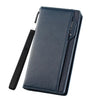 Baellerry C3259 Cartera larga para hombre, tarjetero, bolso de mano informal con cremallera (azul)