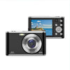 Cámara digital para selfies HD 4K con doble lente, portátil, CCD, para estudiantes, color negro + tarjeta de memoria de 32 GB