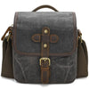 Bolsa de lona encerada para cámara con divisores ajustables para fotografía DSLR y viajes, talla S, gris oscuro
