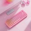 Teclado inalámbrico MOFii 711 Pearl semitransparente con triple modo Bluetooth y retroiluminación RGB (rosa)