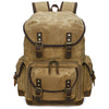 Mochila fotográfica de lona encerada, estilo retro, con doble hombro, para cámara sin espejo y portátil (caqui)