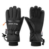 Guantes de esquí WEST BIKING con pantalla táctil, resistentes al viento y al agua, de invierno, con palma antideslizante y bolsillo con cremallera para pase de nieve, talla M (negro)