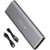 Carcasa portátil NVMe de aleación de aluminio Blueendless 2802N para disco duro con lector SSD M.2 con cierre de rosca. Especificaciones: con cable USB + tipo C.