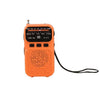 Radio portátil W-213 FM/AM con puntero y doble potencia, con clip y linterna (naranja)