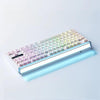 Teclado mecánico inalámbrico Bluetooth de triple modo conectable en caliente LANGTU T87 para oficina y juegos, estilo: línea de contorno blanca TTC Instant Gold Axis Dual 1K