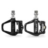 Pedales automáticos ligeros WEST BIKING para bicicleta de carretera compatibles con SPD, con calas y rodamientos de alta eficiencia, de acero negro.
