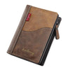 Baellerry D5591 - Cartera compacta vintage para hombre, con cremallera y tarjetero (marrón oscuro)