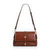 Baellerry N8943 Bolso pequeño cuadrado vintage de piel encerada para mujer con hebilla metálica, bandolera de un solo hombro (marrón)