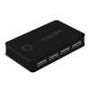 KM-U204A - Conmutador para compartir ordenadores (teclado, ratón, USB e impresora), especificación: USB 2.0, 2 entradas, 4 salidas