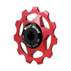 WEST BIKING YP0719490 Rueda Jockey para Bicicleta con Rodamientos Metálicos, Desviador Trasero para Bicicleta de Carretera, Especificación: 11T Rojo