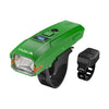 SMILING SHARK QX-D435A - Faro delantero para bicicleta infantil con sensor de control de luz, pantalla digital, linterna portátil con bocina (verde)