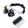 Lupa de diadema recargable por USB con 5 pares de lentes intercambiables (2X, 4X, 6X, 10X y 13X) y luces LED duales (RJS223-21SXC)
