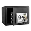Caja fuerte pequeña de acero para pared con placa antirrobo y contraseña, color negro, sin ranura para dinero.