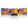 Monitor portátil HYX-B90D de 14 pulgadas con pantalla dual, compatible con portátiles de 13,3 a 17 pulgadas, rotación ajustable y diseño plegable.