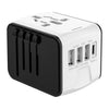 Adaptador de viaje 3 USB + Tipo C, cargador universal multifunción, enchufe EE. UU./UE/RU/AU (blanco)