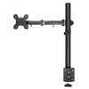 Soporte de escritorio con abrazadera para monitor, brazo telescópico y poste ajustable en altura de 40 cm para pantallas de ordenador (negro)