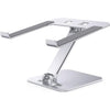 Soporte vertical plegable de aleación de aluminio para portátil con refrigeración integrada y altura ajustable (plateado)