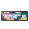 iMICE AK-300 Teclado para juegos con cable USB retroiluminado multicolor de 99 teclas y 1,5 m de longitud, con regulador de intensidad (Negro)