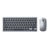 Conjunto de teclado y ratón inalámbricos recargables de modo dual iMICE WK-102 con puerto USB tipo C (plateado y negro)