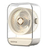 Ventilador de escritorio de alta potencia recargable por USB con luz nocturna (beige)